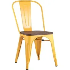 Стул Stool Group Tolix Wood YD-H440B-W LG-06 (желтый глянцевый/темное дерево)