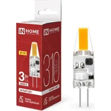 Светодиодная лампочка In Home LED-JC-COB 3 Вт 12В G4 4000К 310 Лм