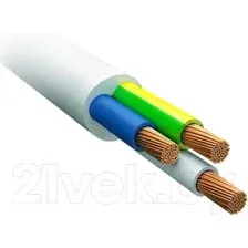 Провод силовой Автопровод ПВС-Т 2x2.5+1х2.5 3x2.5 (50м, белый)