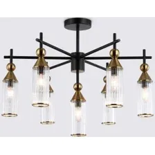 Подвесная люстра Ambrella light LH55257/7 BK/BS/CL (черный/латунь/прозрачный)
