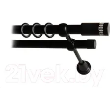 Карниз для штор Lm Decor Имидж 116 2р гладкий 25/19мм (черный матовый, 1.6м)