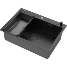 Кухонная мойка ARFEKA ECO AR мойка 700500 POP-UP, коландер G, дозатор BLACK