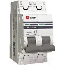 Выключатель автоматический EKF ВА 47-63 2Р 13А (С) PROxima mcb4763-2-13C-pro