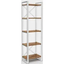 Стеллаж Hype Mebel Стандарт 80x170 (белый/дуб галифакс олово)