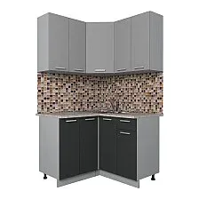 Готовая кухня Интерлиния Мила Лайт 1.2x1.2 (серебро/антрацит)