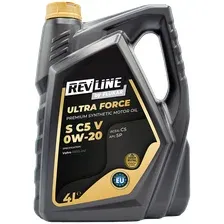 Моторное масло REVLINE ULTRA FORCE S C5 V 0W-20, 4л / RUFSC5V0204
