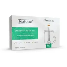 Чай зеленый Teatone с ароматом жасмина 100 стиков