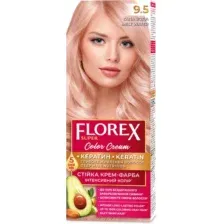 Крем-краска для волос Florex Super Кератин тон 9.5 теплая вода