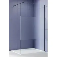 Душевая стенка Aquatek Walk in с держателем 100x200 AQ.WI.100.3BL (черный/прозрачное стекло)