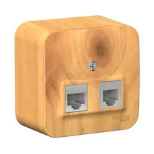 Розетка компьютерная RJ-45 и телефонная SYSTEME (SCHNEIDER) ELECTRIC Blanca ясень (BLNIA045115)