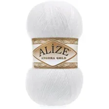 Пряжа для вязания Alize Angora gold 55 (550 м, белый)