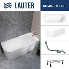 Ванна Lauter Monaco 170x72.5 2113170R (с ножками, лицевым экраном и сифоном 21Y32000 хром)