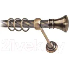 Карниз для штор Lm Decor Люксор 101 1р витой 25мм (антик, 3м)