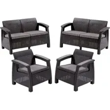 Набор садовой мебели Keter Corfu Rest Set 241725 (графит)
