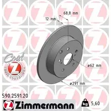 Тормозной диск ZIMMERMANN 590.2591.20 полный , задняя ось
