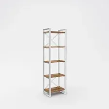 Стеллаж Hype Mebel Стандарт 50x170 (белый/дуб галифакс олово)
