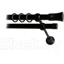 Карниз для штор Lm Decor Гиро 071 2р гладкий 25/19мм (черный матовый, 2м)
