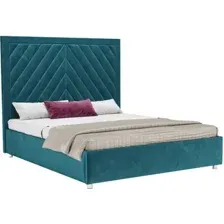 Кровать Мебель-АРС Мишель 140 (бархат сине-зеленый Star Velvet 43 Black Green)
