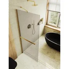 Душевая стенка MaybahGlass 89x195 MGD-733-3ш (бронзовое стекло/золотой)