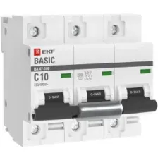 Выключатель автоматический EKF Basic ВА 47-100 3P 63А (C) 10kA