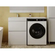 Тумба с умывальником Symbolite Даллас 120 Люкс Plus 3 ящика + Даллас 120x48 (левый, белый)