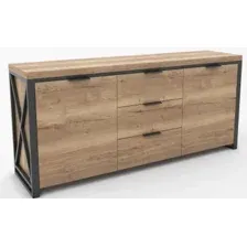 Комод Hype Mebel Цезарь 150x40 (черный-дуб галифакс натуральный)