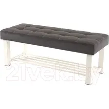 Банкетка AMC Lux 4 с полкой ткань бежевый/коричневый/бежевый 4.2Б120323