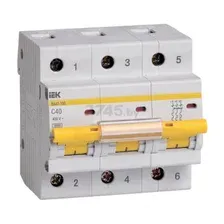 Выключатель автоматический IEK ВА47-100 3Р 40А 10кА D MVA40-3-040-D