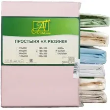 Простыня Альвитек Сатин однотонный на резинке 90x200x25 ПР-СО-Р-090-РОЗ (розовый)