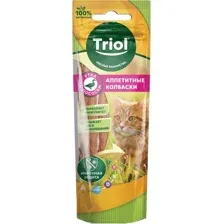 Лакомство для кошек Triol Аппетитные колбаски из утки с лососем (40 г)