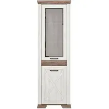 Шкаф-витрина Black Red White Marselle REG1W1DP (ясень снежный/дуб сонома темный)
