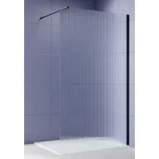 Душевая стенка Aquatek Walk in с держателем 140x200 AQ.WI.140.2BL (черный/прозрачное рифленое стекло)