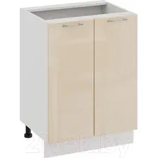 Шкаф напольный Трия Весна 1Н6 (белый/ваниль глянец)