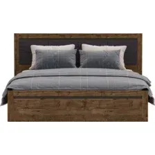 Двуспальная кровать Black Red White Kada S404-LOZ160х200 с мягким элементом М (дуб April/дуб April)