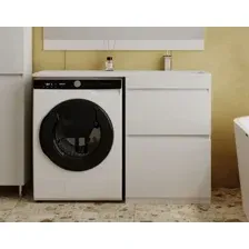Тумба с умывальником Symbolite Даллас 120 Люкс Plus + Даллас 120x48 (правый, эмаль белый)