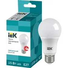 Светодиодная лампочка IEK ECO A60 E27 15 Вт 4000 К