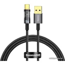 Кабель Baseus Explorer Series Auto Power-Off Fast Charging USB Type-A -USB Type-C (2 м, черный)