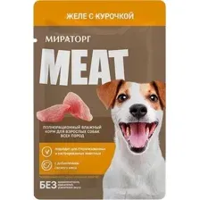 Влажный корм для собак Мираторг Meat желе с курочкой для всех пород (80г)