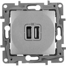 Розетка Legrand Etika 672436 (алюминий)