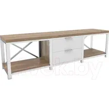 Тумба Hype Mebel Хельга 120x40 (белый/дуб галифакс натуральный)