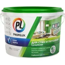 Краска Profilux ВД PL-04А акриловая для стен и потолков (7 кг, супербелый)