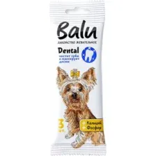Лакомство для собак BaLu Dental для малых и средних пород с кальцием, фосфором (36г)