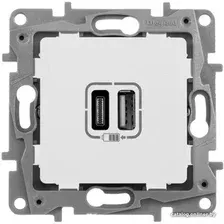Розетка USB Legrand Etika 672236 (белый)