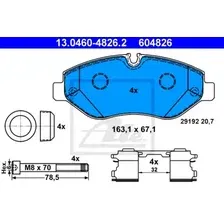 Тормозные колодки дисковые передняя ось ATE 13.0460-4826.2