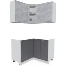 Готовая кухня Интерлиния Мила 12x12 без столешницы (бетон/антрацит)