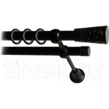 Карниз для штор Lm Decor Византия 066 2р гладкий 25/19мм (черный мат, 2м)