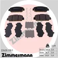 Тормозные колодки дисковые передняя ось ZIMMERMANN 22620.170.1