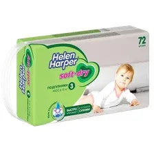 Подгузники детские Helen Harper Soft & Dry Midi (72шт)