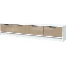 Тумба Интерлиния ТВ Концепт КТ-ТВ4-35 Глосс (белый платинум/капучино глянец)