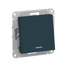 Выключатель одноклавишный проходной с подсветкой скрытый SYSTEME (SCHNEIDER) ELECTRIC AtlasDesign изумруд (ATN000863)
